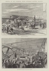Ouverture du chemin de fer électrique aérien des docks de Liverpool